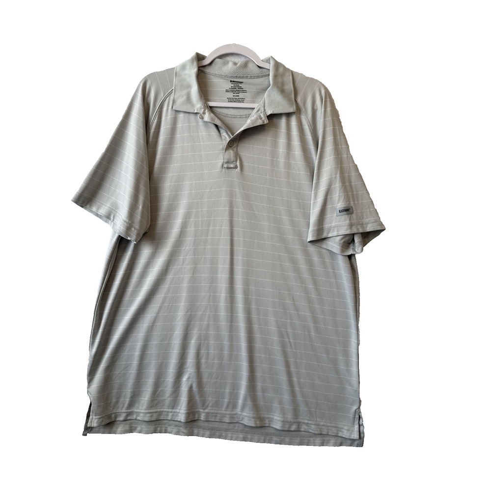 Blackhawk Performance Polo Short Sleeve Striped Shirt Mens XXL Gray Golf Outdoor